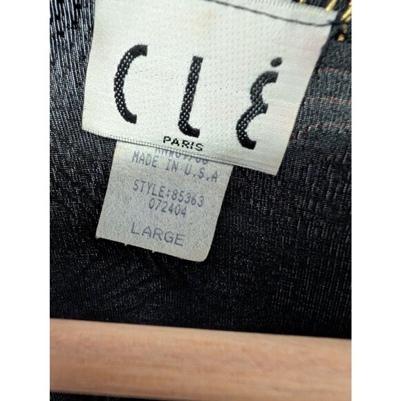 Vtg 80s 90s CLE Paris Geometric Abstract Print V-Neck Long Sleeve Cropped Blouse - Picture 3 of 6